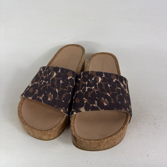 Veronica Beard Dresdyn Platform Slide Women's 7.5 Leopard Print Cork Sandals - Picture 4 of 10